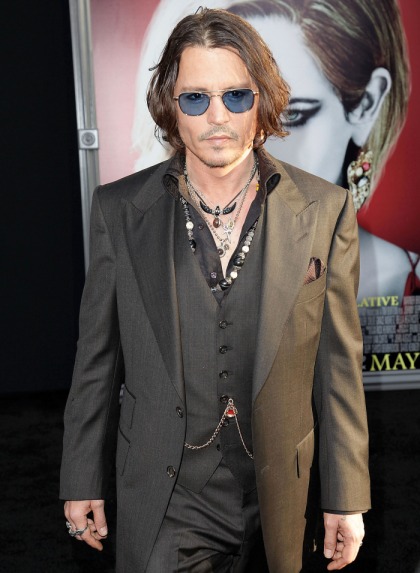 Johnny Depp at the LA premiere of 'Dark Shadows?: oddly smooth & waxy'