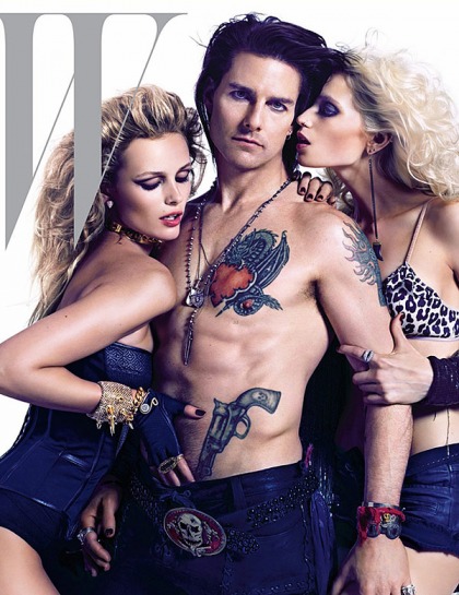 Tom Cruise goes shirtless & tattooed on the cover of W mag: hot or gross?