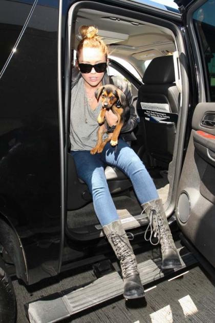 Miley Cyrus' Jet-Setting Monday with Happy