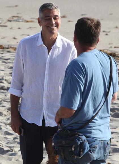 George Clooney Joins Canine Co-star for Malibu Beach Shoot