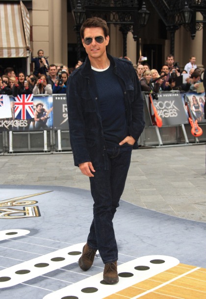 Tom Cruise at 'Rock of Ages' UK premiere: did someone tell him to tone it down'
