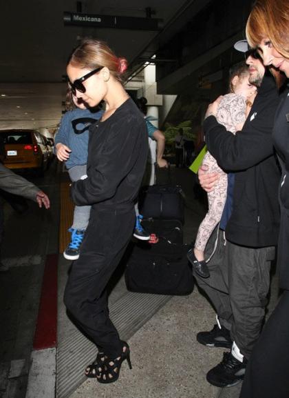 Nicole Richie & Joel Madden Land in LAX with Sparrow & Harlow