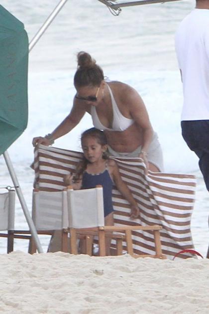 Bikini Clad Jennifer Lopez's Family Beach Romp in Rio!