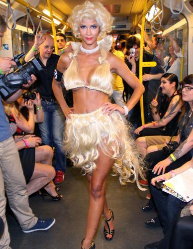 Micaela Schaefer Blonde Bikini Subway Ride?
