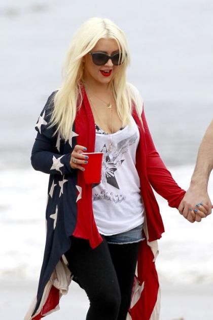 Christina Aguilera's Malibu Fourth of July with Matt & Max