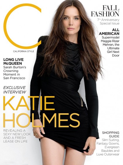 Katie Holmes, pre-divorce with C mag, doesn't mention Tom's name even once