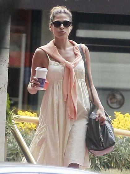 Eva Mendes Perfects Acting Skills in Westwood