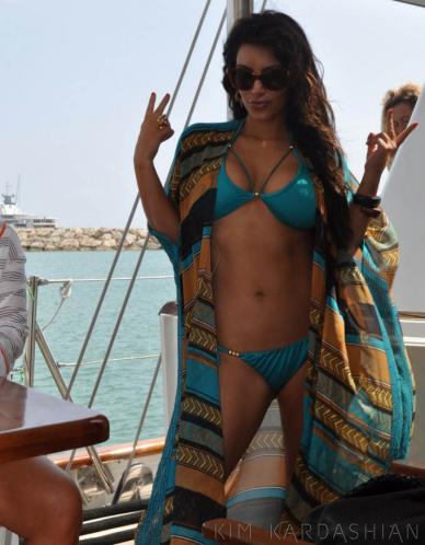 Kim Kardashian Is On A Boat In A Bikini