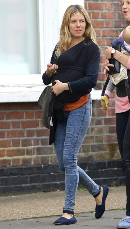 New Mom Sienna Miller Debuts Baby Marlowe in London