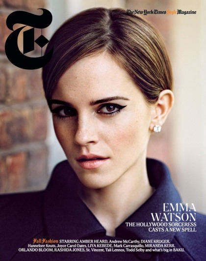Emma Watson covers the NYT Fall Fashion mag: lovely or   too eyeliner-y?