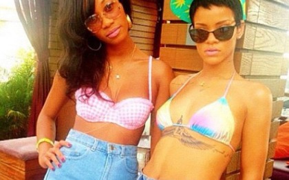 Rihanna Shows Off Her Ugly Tattoo In A Bikini
