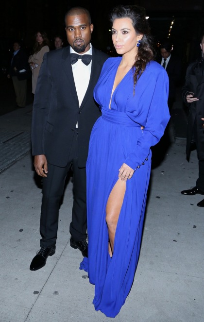Kim Kardashian in cobalt blue with Kanye at the Angel Ball: rough or pretty?