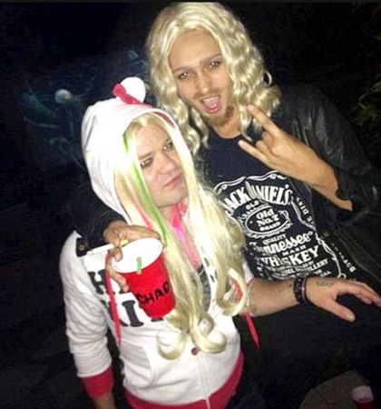 Avril Lavigne's ex & his pal dressed up as her & Chad Kroeger for Halloween