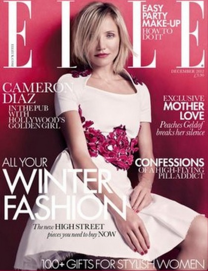 Cameron Diaz covers Elle UK, gushes about Michael Fassbender's 'confidence'