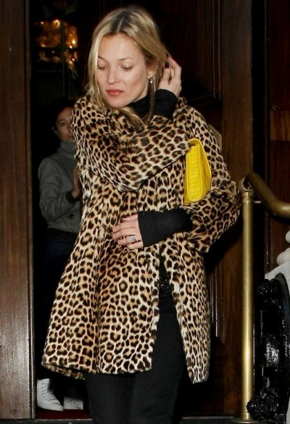Celeb Look to Steal: Kate Moss in a Leopard Print Coat
