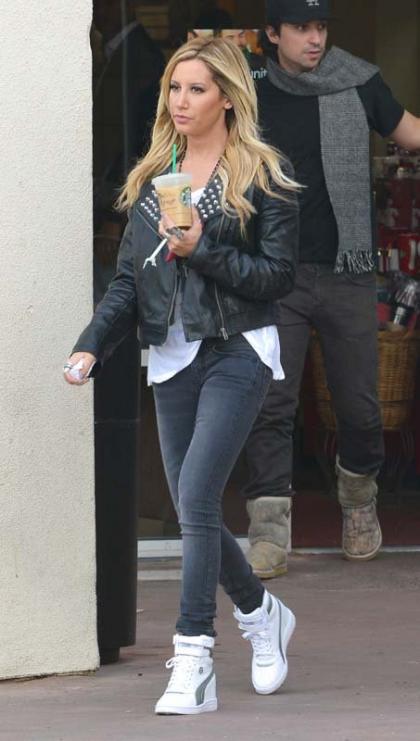 Ashley Tisdale's Edgy Chic Starbucks Stop