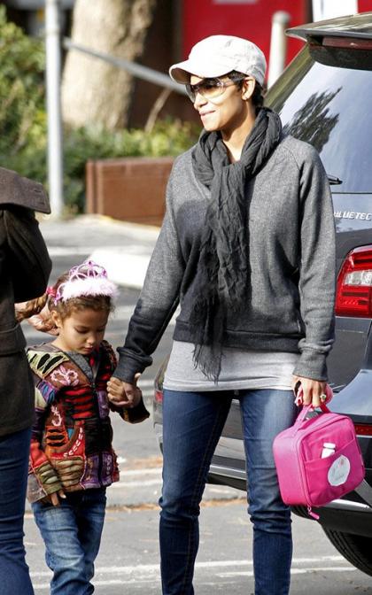 Halle Berry Drops Off Princess Nahla at School