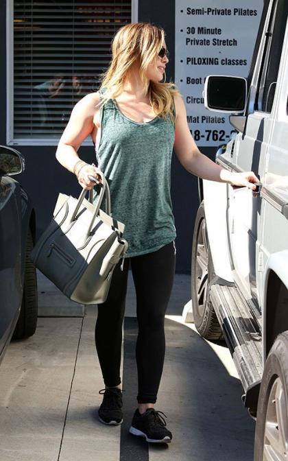 Hilary Duff Starts Week with Pilates