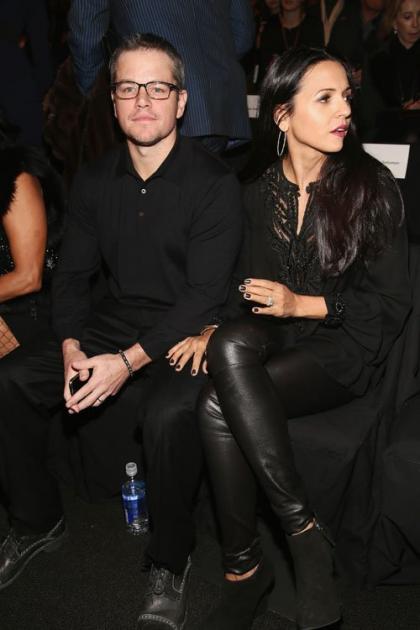 Matt Damon Attends New York Fashion Week with Wife Luciana Barroso; Boycotts Toilets