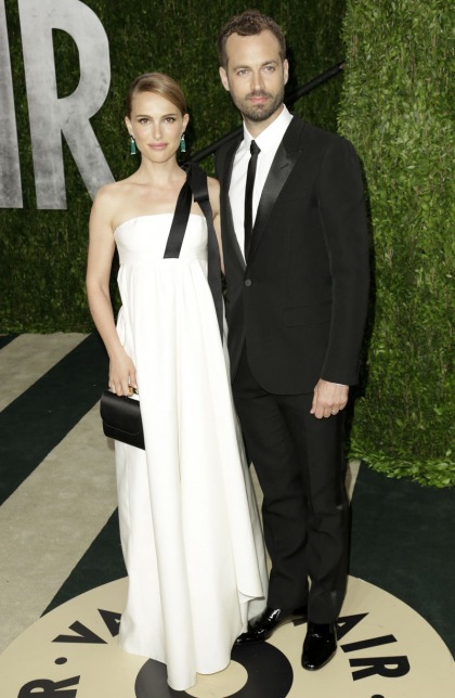 Natalie Portman in Dior at the Vanity Fair Oscar party: suspiciously bumpy?
