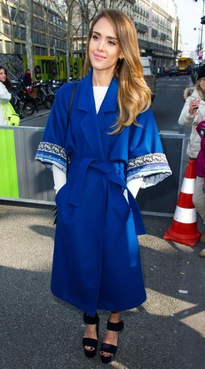 Jessica Alba Attends Kenzo Show at Paris Fashion Week