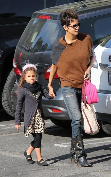 Halle Berry Takes a Not-Happy Nahla to School