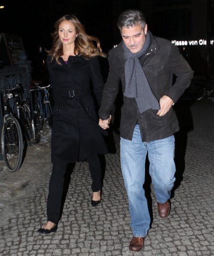 George Clooney & Stacy didn't break up after all, she's in Berlin with him