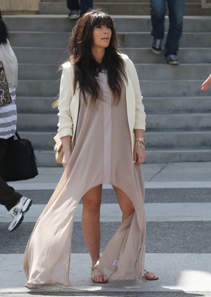 Kim Kardashian wore an odd muttonchop dress in LA: terrible or cute?