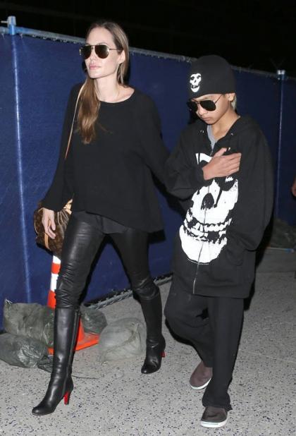 Angelina Jolie and Maddox Return from London
