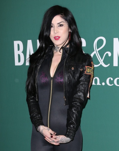 Kat Von D See Thru Catsuit at a book signing in New York