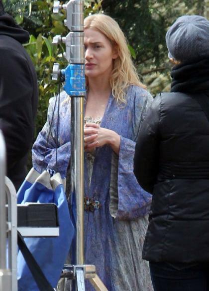 Kate Winslet Gets in Character on Set