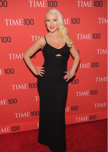 Christina Aguilera Spectacular Cleavage at the Time 100 Gala in New York