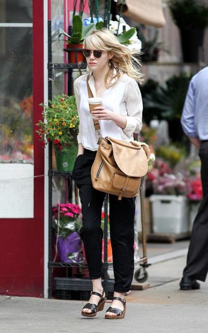Emma Stone Sips on Coffee in NYC