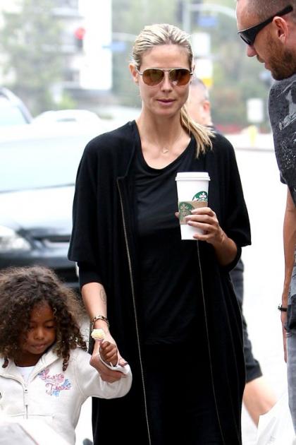 Heidi Klum Kicks Off her 40th Birthday at Starbucks
