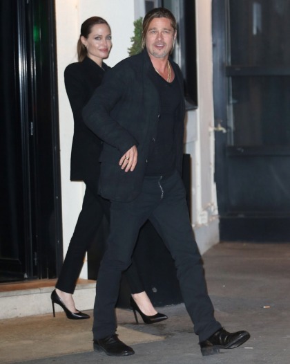 Brad Pitt & Angelina Jolie got boozy in Paris for Jolie's 38th birthday