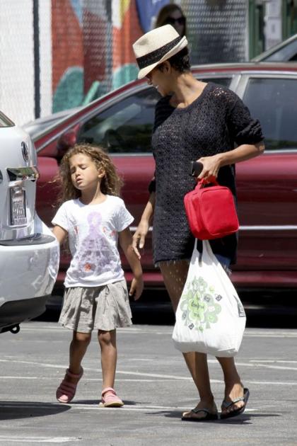 Halle Berry Bumps it to School with Nahla