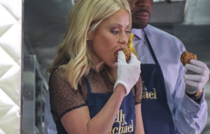 Kelly Ripa Getting Down On A Cookie