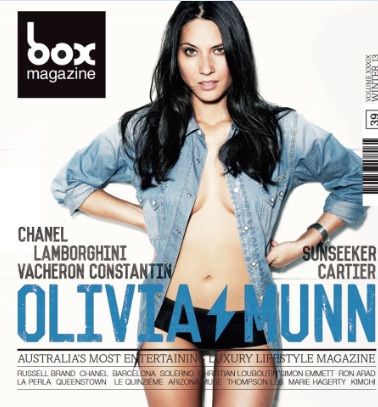 Olivia Munn Awesome for Cover of Box Magazine Winter 2013