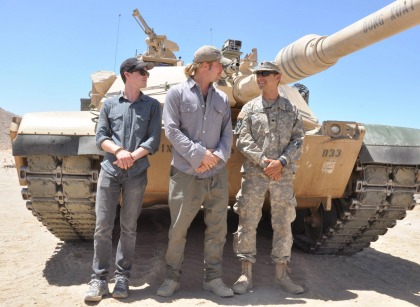 Brad Pitt & Shia LaBeouf visit Fort Irwin in preparation for WWII film 'Fury'