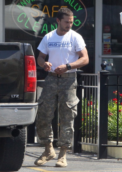 Shia LaBeouf runs errands in combat fatigues: offensive or just clueless?
