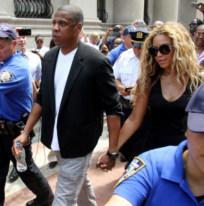 Beyonce & Jay-Z attend the NYC 'Justice for Trayvon' rally with Rev. Al Sharpton