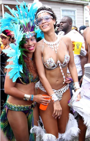 Rihanna Great Ass For Kadooment Day Bikini at Festival in Barbados