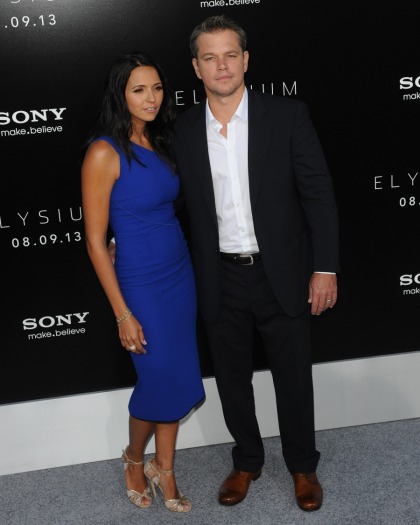 Matt Damon & Luciana at the LA 'Elysium' premiere: super-cute or boring'