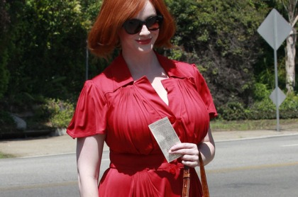 Christina Hendricks' Sweater Mounds Are Going To Erupt!