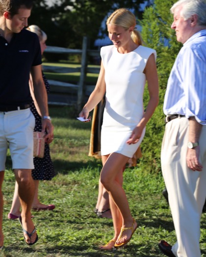 Gwyneth Paltrow goes braless, makeup-less at Hamptons charity event: cute?