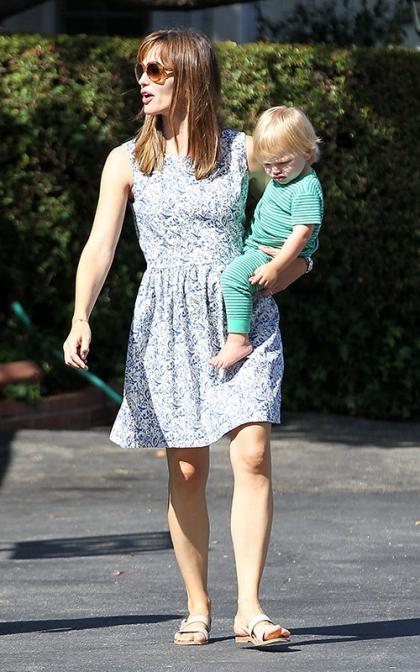 Jennifer Garner and Little Samuel See Violet Off to School