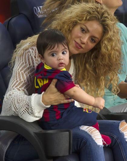 Shakira and Baby Milan Cheer on Daddy