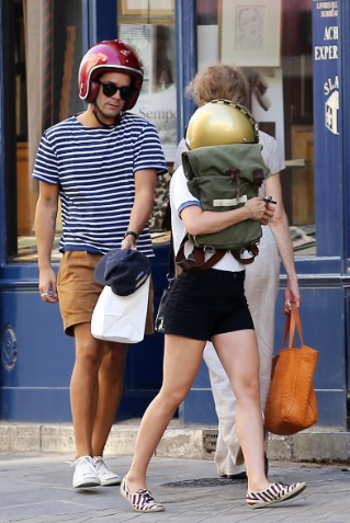 Scarlett Johansson Leggy & Helmet Head Out for a Stroll in Paris