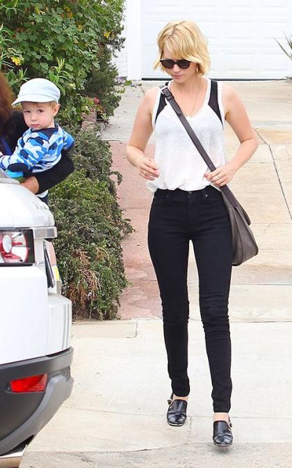 January Jones Takes Xander to Baby Class in WeHo