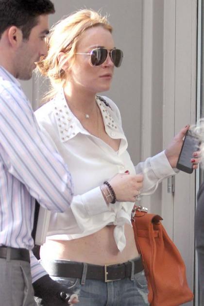 Lindsay Lohan Shows Some Skin in the Big Apple